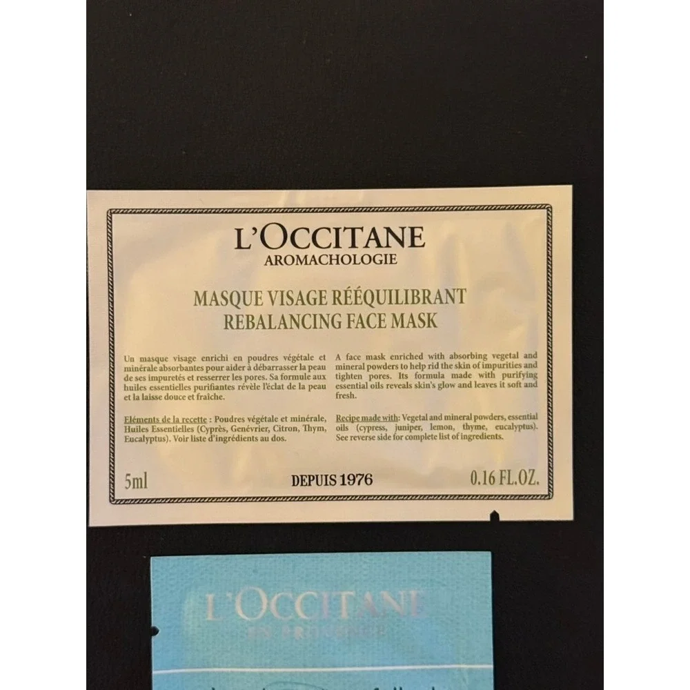 L'Occitane Aromachologie Face Mask & Revitalizing Cleansing Scrub Sample Lot 2pc